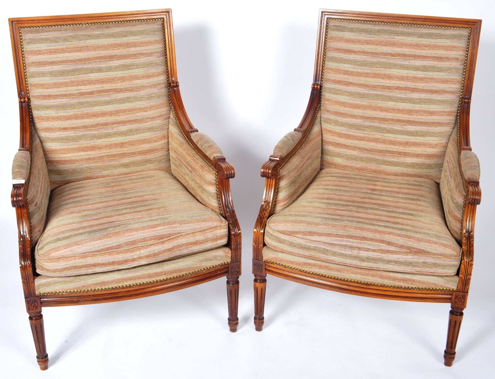 PAIR OF 19TH CENTURY MAHOGANY LIBRARY CHAIRS - Image 2 of 8