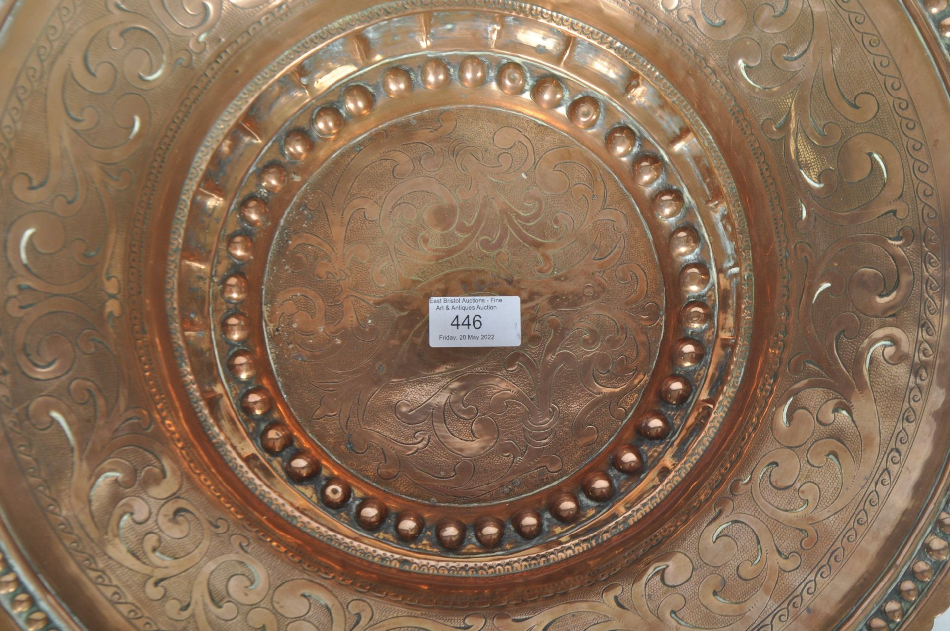 LARGE 19TH CENTURY DUTCH COPPER OFFERINGS BOWL - Image 5 of 6