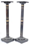 PAIR OF EARLY 19TH CENTURY REGENCY EBONISED COLUMNS