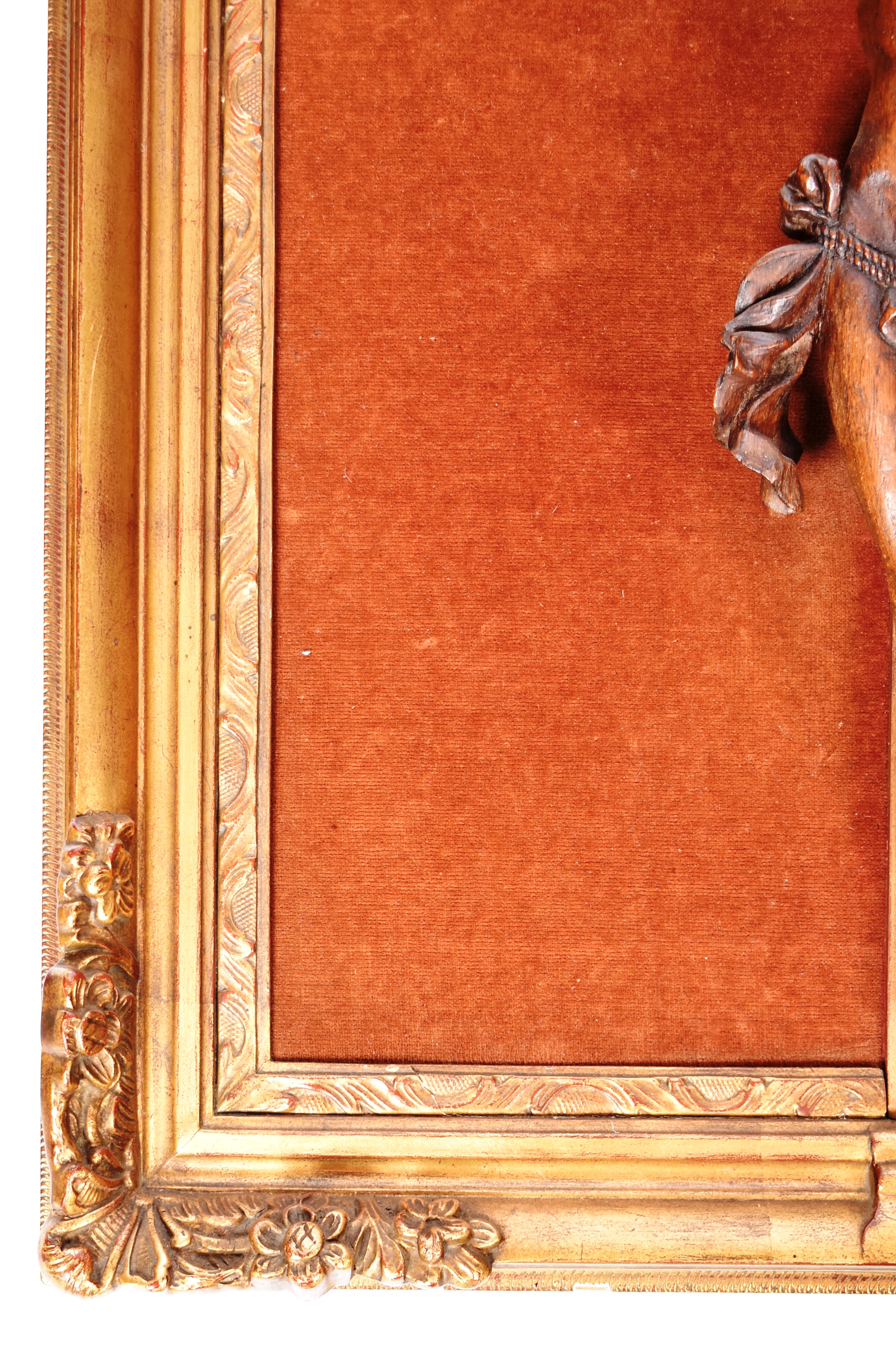 18TH CENTURY HAND CARVED OAK CORPUS CHRISTI IN GILT FRAME - Image 6 of 6