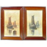 G SUTCLIFFE - PAIR OF OIL ON CANVAS BOAT PAINTINGS