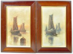 G SUTCLIFFE - PAIR OF OIL ON CANVAS BOAT PAINTINGS