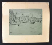LS LOWRY - BEACH AT DEAL SKETCH - SIGNED PRINT