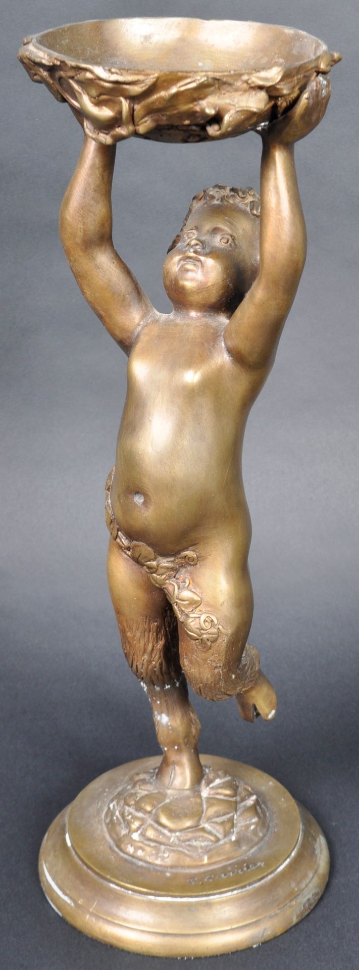 FRENCH BRONZE FIGURINE OF A CHILD SATYR - Image 2 of 7