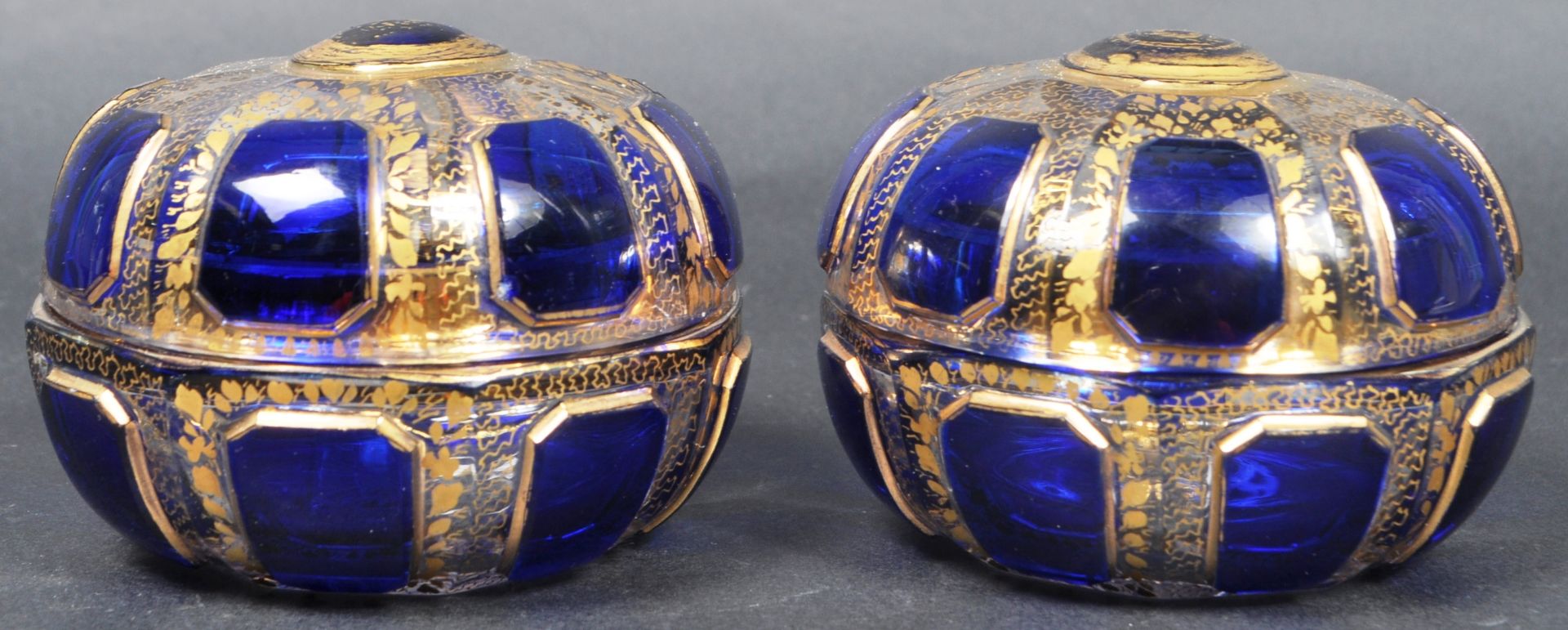 PAIR OF 19TH CENTURY MOSER GLASS TRINKET BOXES
