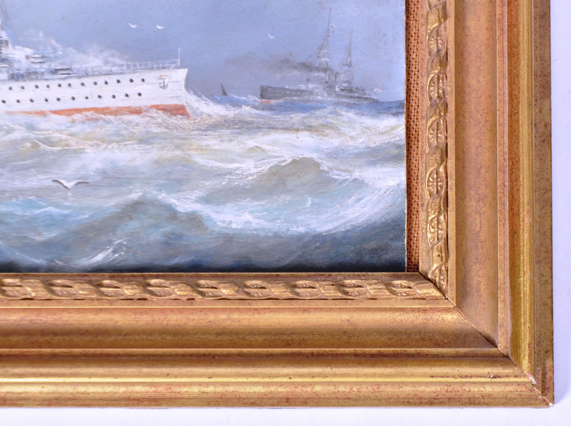 W W CHAMP - OIL ON BOARD OF THE FLAGSHIP HMS BARHAM - Image 4 of 9