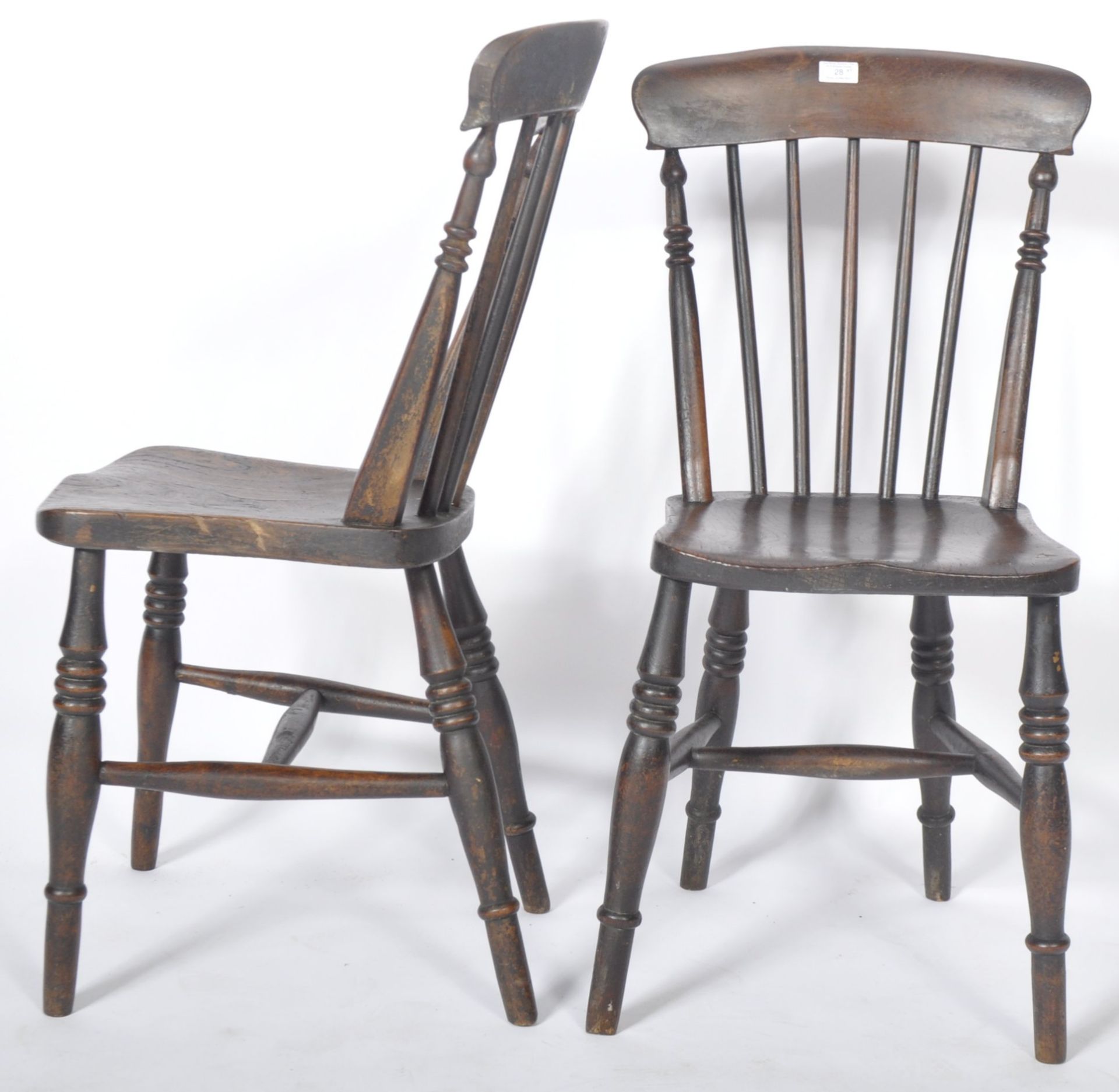 SET OF FOUR 19TH CENTURY BEECH & ELM FARMHOUSE DINING CHAIRS - Image 8 of 8