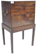 EARLY 19TH CENTURY REGENCY MAHOGANY WORK BOX ON STAND