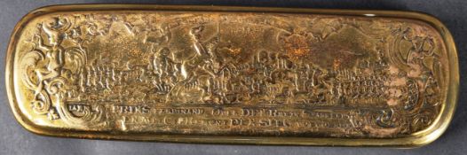 BRASS & COPPER GERMAN COMMEMORATIVE SNUFF BOX