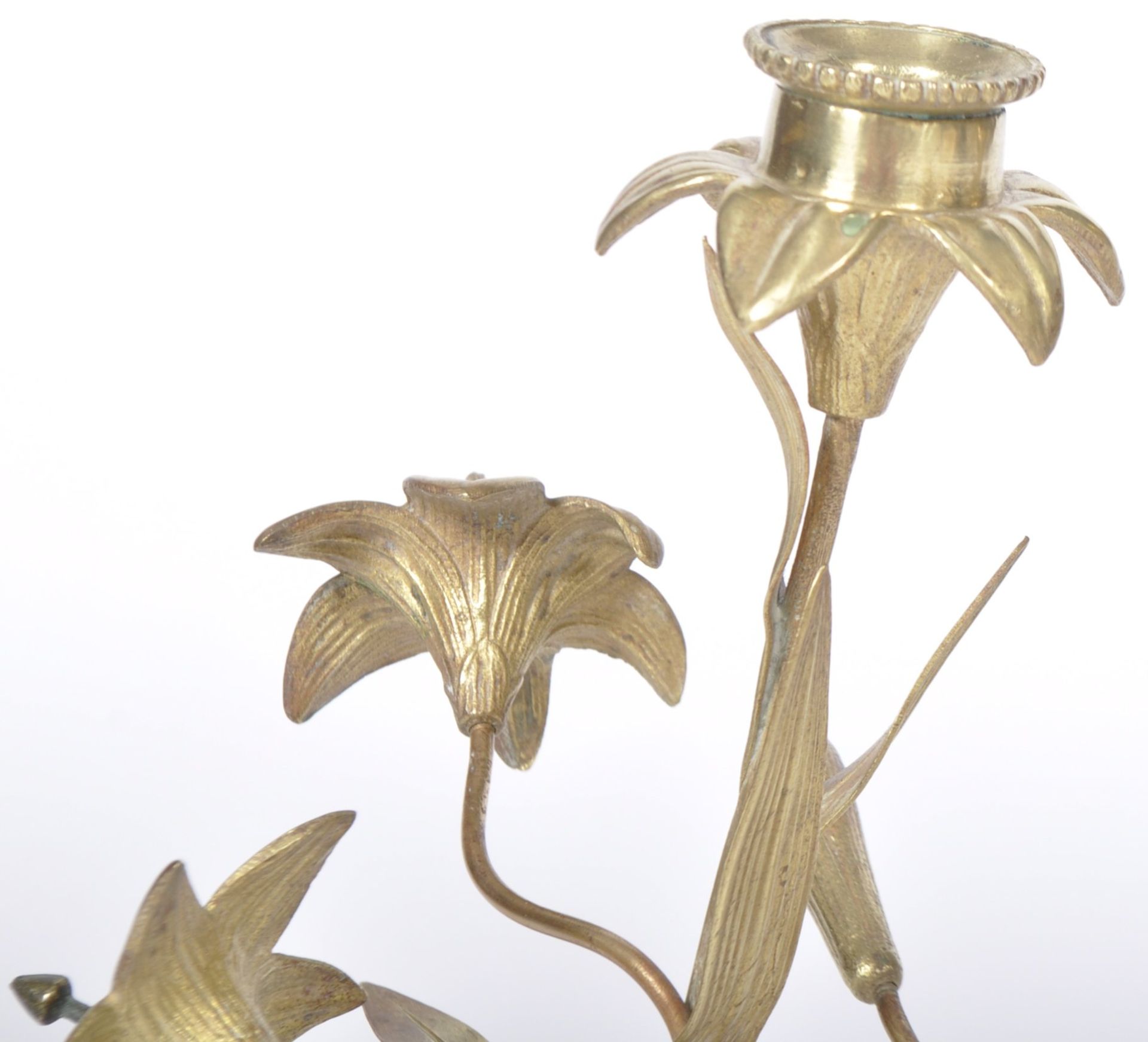 MATCHING PAIR OF 19TH CENTURY FRENCH BRASS CANDLESTICKS - Image 2 of 7