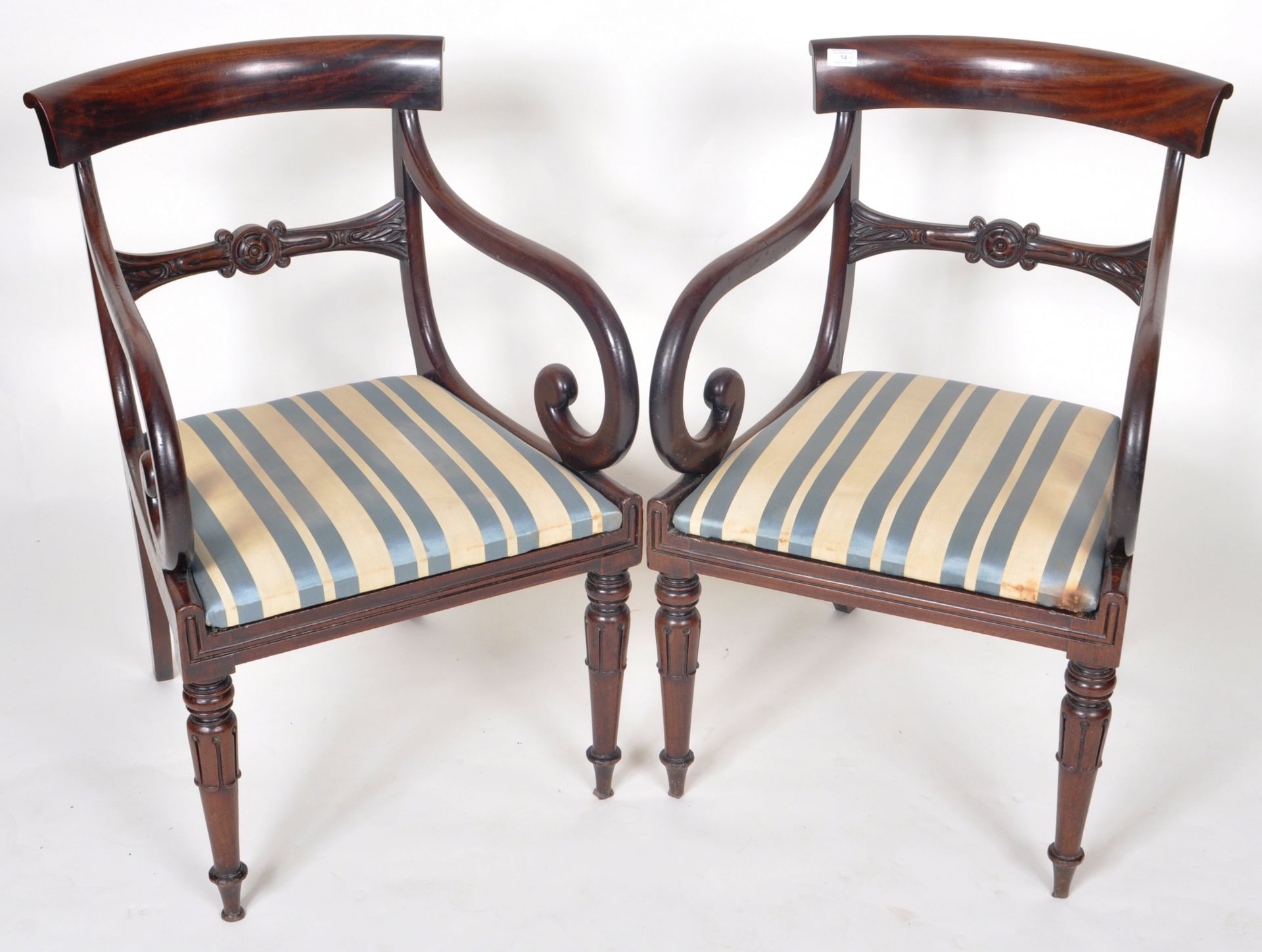 PAIR OF REGENCY MAHOGANY GILLOW MANNER ARMCHAIRS - Image 2 of 8