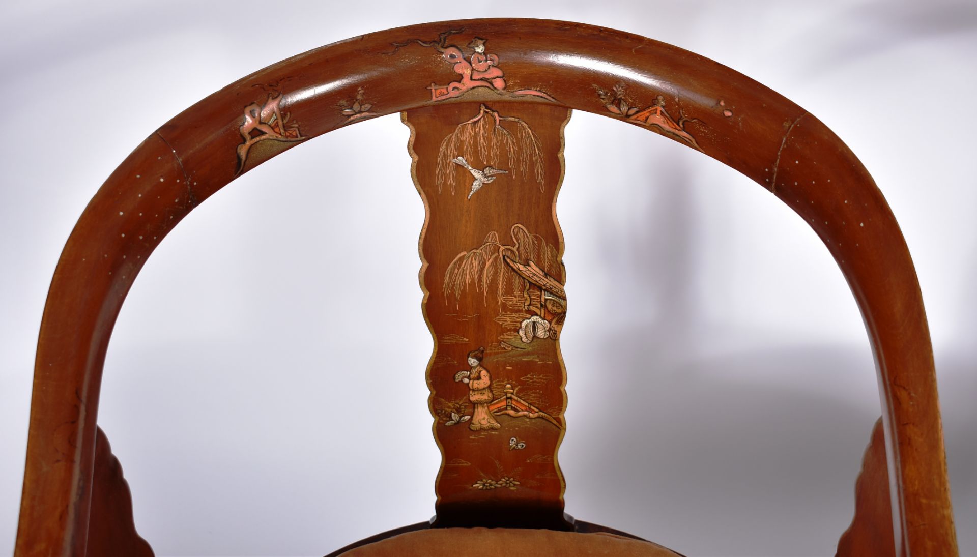 MATCHING PAIR OF 19TH CENTURY CHINOISERIE ARMCHAIRS - Image 3 of 8