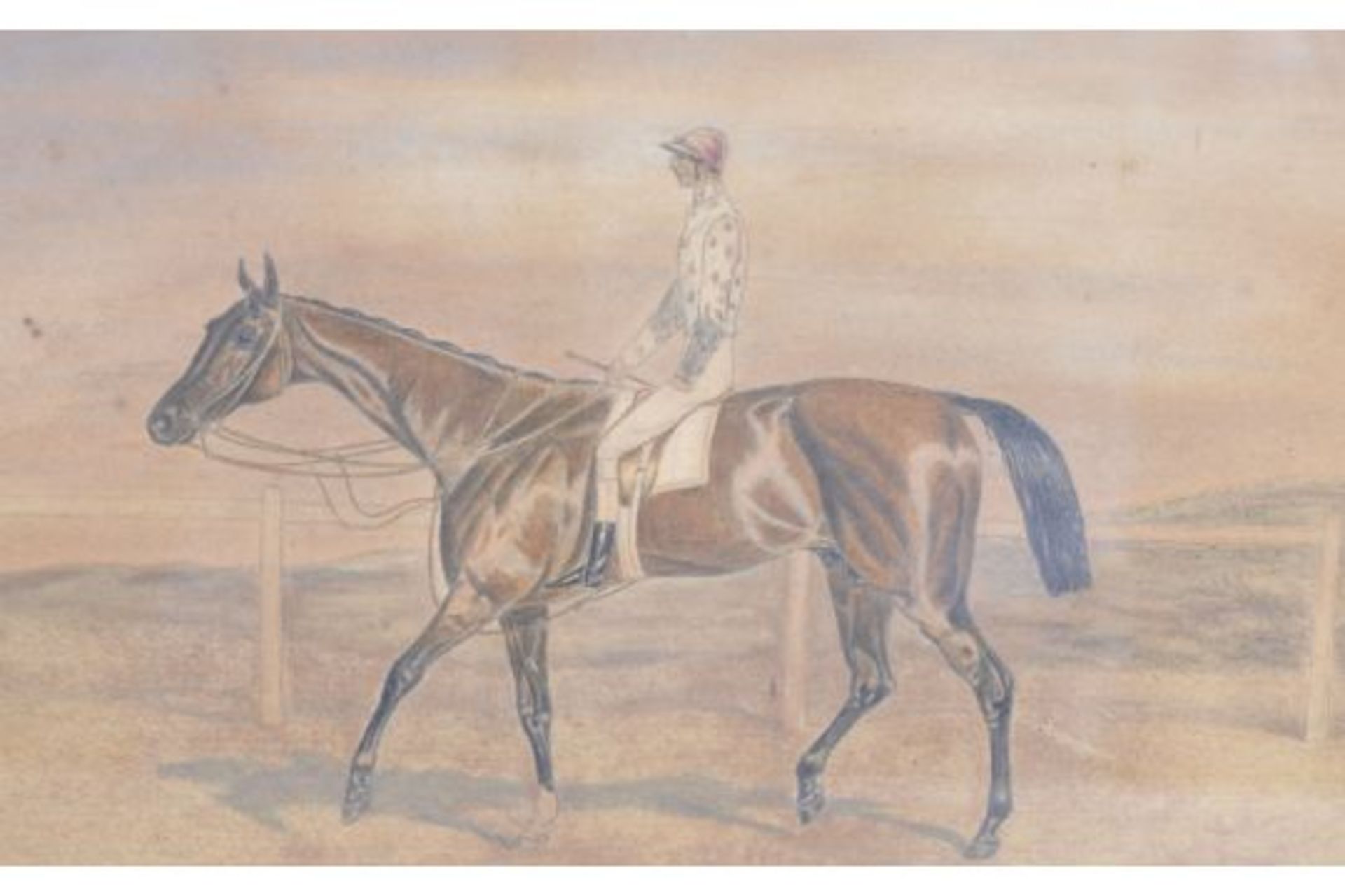 PAIR OF EARLY 20TH CENTURY HORSE RACING PAINTINGS - Bild 2 aus 4