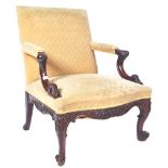 19TH CENTURY CARVED GAINSBOROUGH ARMCHAIR