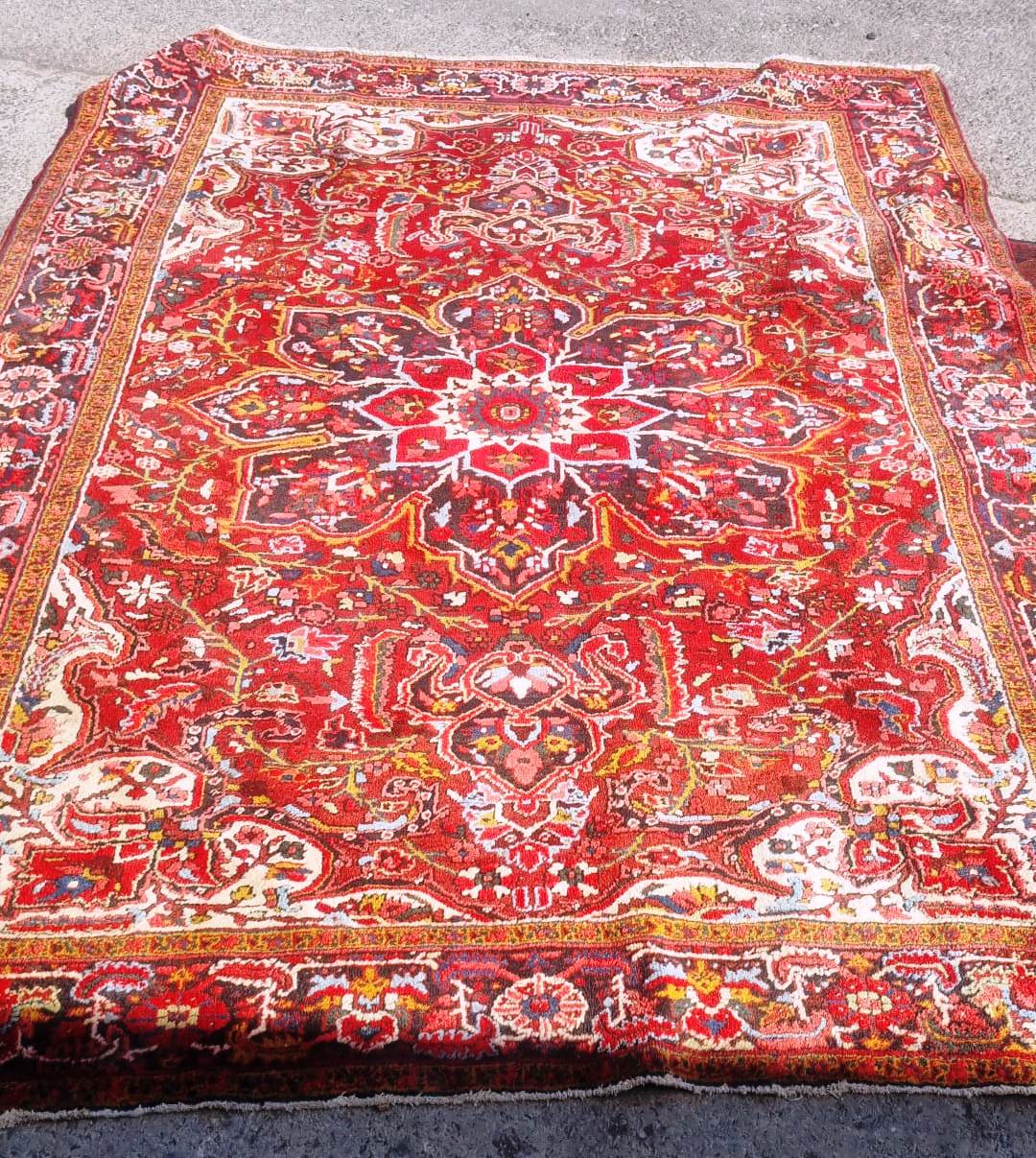 LARGE PERSIAN HERIZ FLOOR CARPET RUG - Image 4 of 6