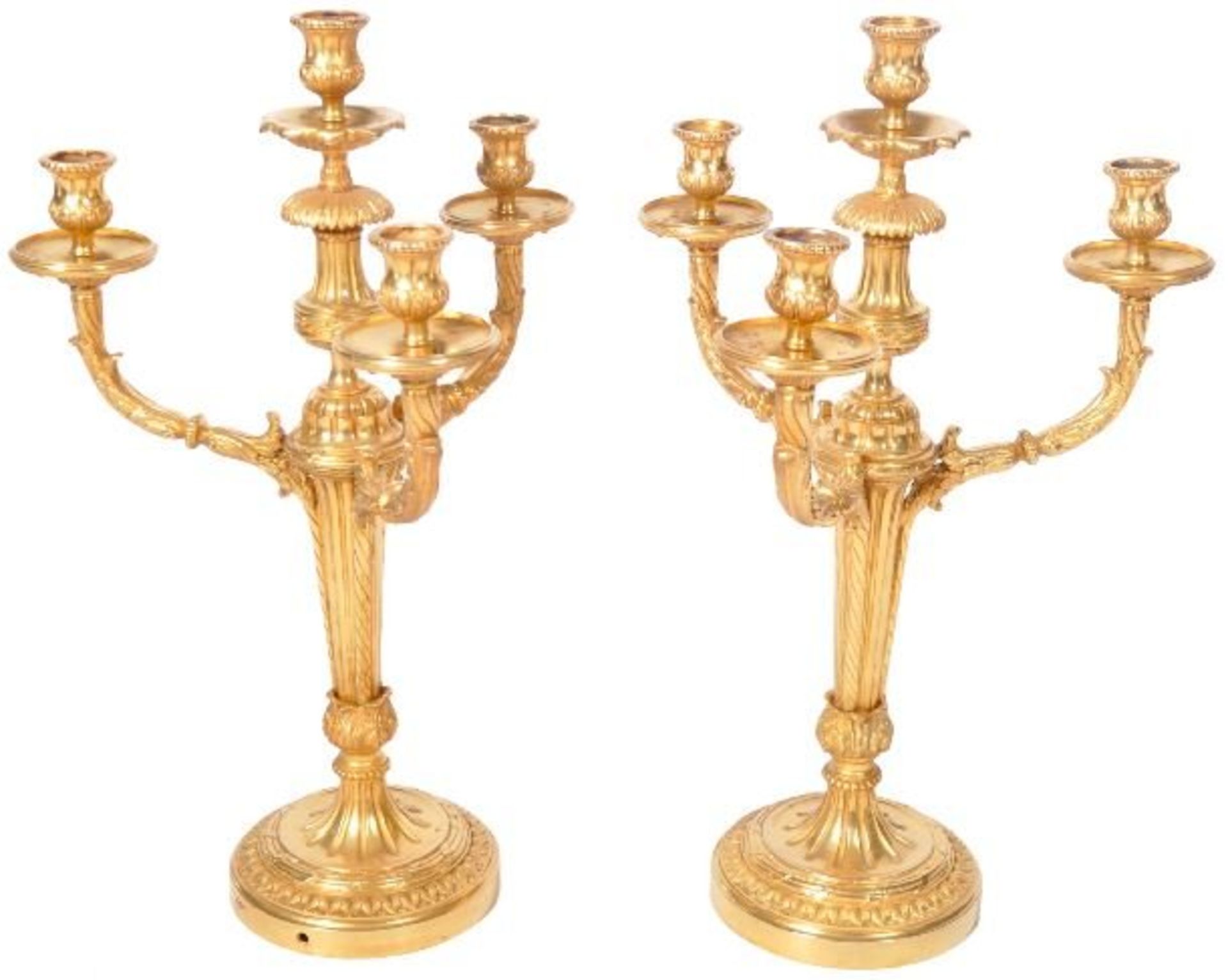 PAIR OF 20TH CENTURY LOUIS XVI MANNER CANDELABRAS