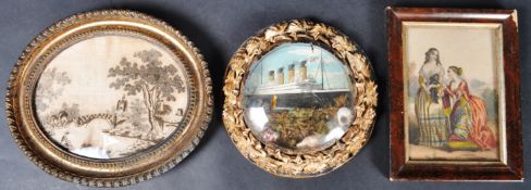 GROUP OF THREE MINIATURE PICTURES
