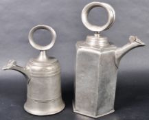 TWO SWISS 17TH & 18TH CENTURY WINE FLAGONS