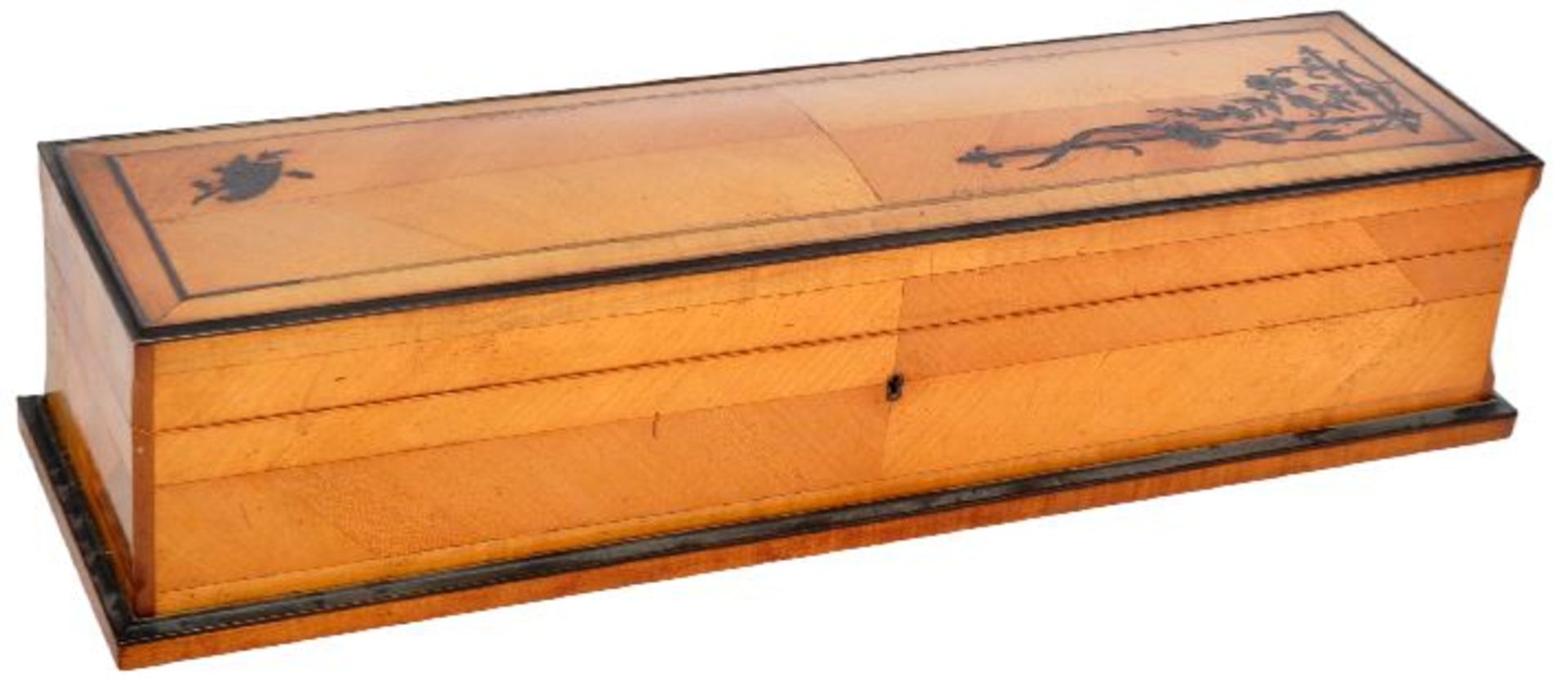 19TH CENTURY SATINWOOD LINED JEWELLERY BOX