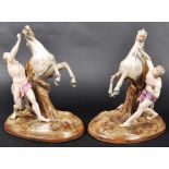 PAIR OF 19TH CENTURY GERMAN MARLEY HORSE FIGURINES