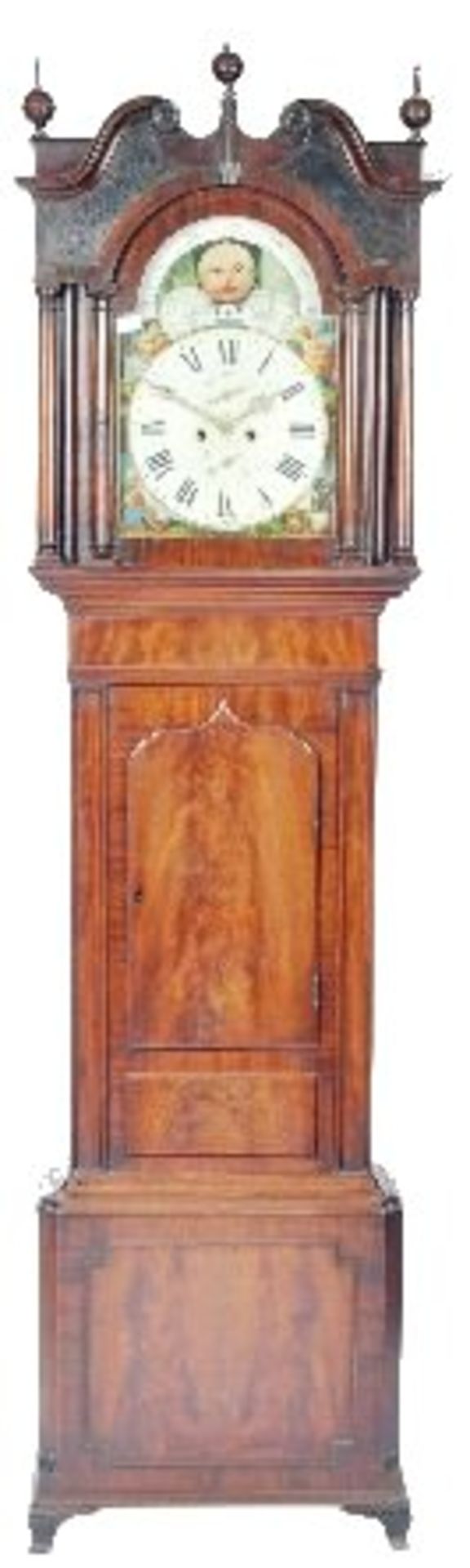 19TH CENTURY MAHOGANY MOONPHASE LONGCASE CLOCK