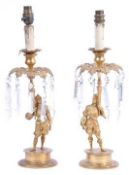 PAIR OF 19TH CENTURY REGENCY BRONZE CANDLESTICKS