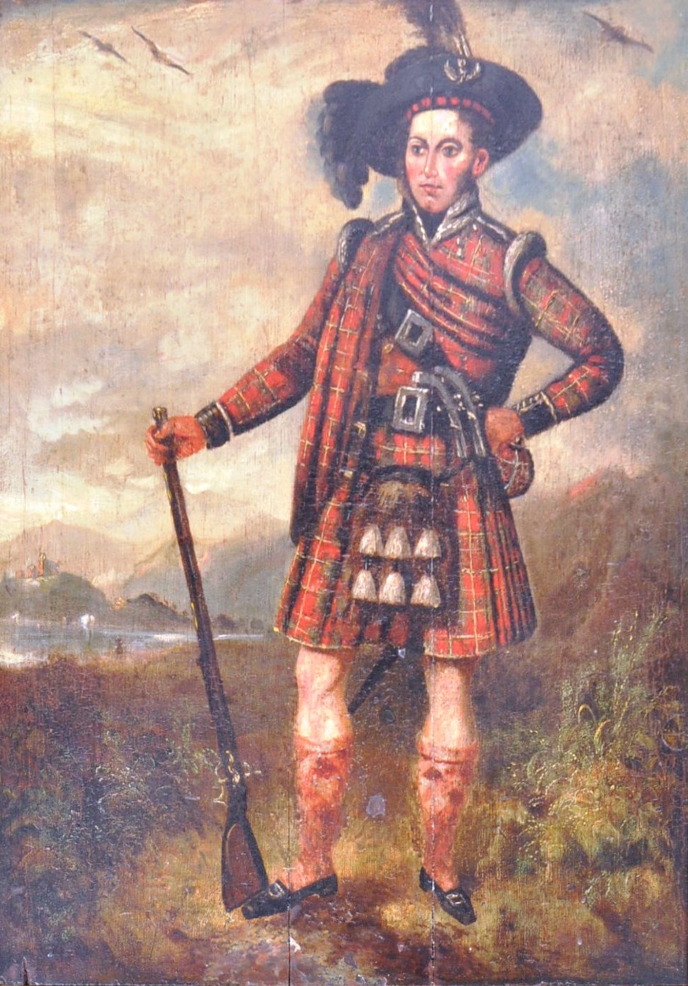 19TH CENTURY SCOTTISH OIL ON BOARD SOLDIER PAINTING - Image 2 of 9