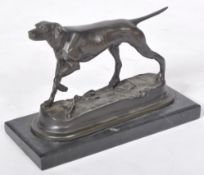 JULES MOIGNIEZ (FRENCH 1835-1894) - BRONZE HUNTING HOUND