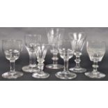 COLLECTION OF 18TH CENTURY AND LATER DRAM GLASSES