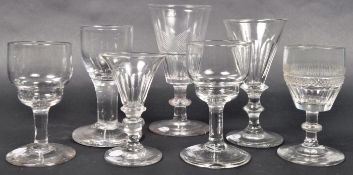 COLLECTION OF 18TH CENTURY AND LATER DRAM GLASSES