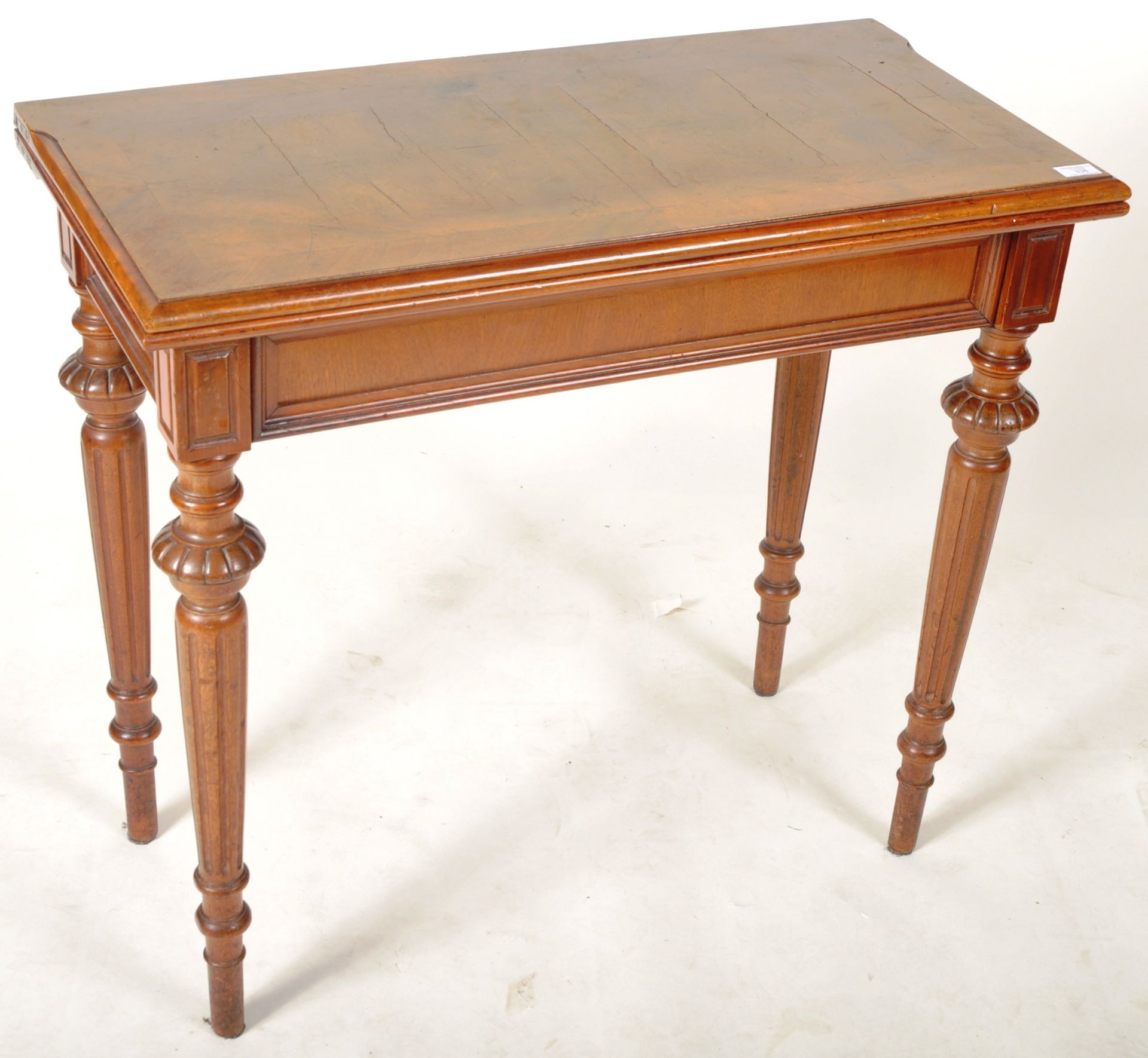 19TH CENTURY WALNUT PULL OUT TEA TABLE - Image 2 of 4