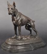 AFTER JULES MENE - BRONZE FIGURE / STATUE OF A BOXER DOG