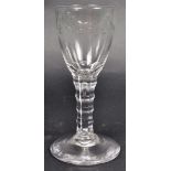 18TH CENTURY FACETED CUT STEM WINE GLASS