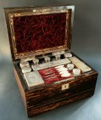 19TH CENTURY COROMANDEL WOOD VANITY TRAVEL BOX
