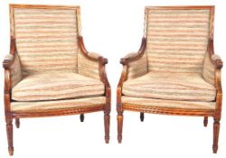 PAIR OF 19TH CENTURY MAHOGANY LIBRARY CHAIRS