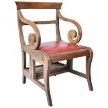 EARLY 20TH CENTURY METAMORPHIC FOLDING LIBRARY CHAIR