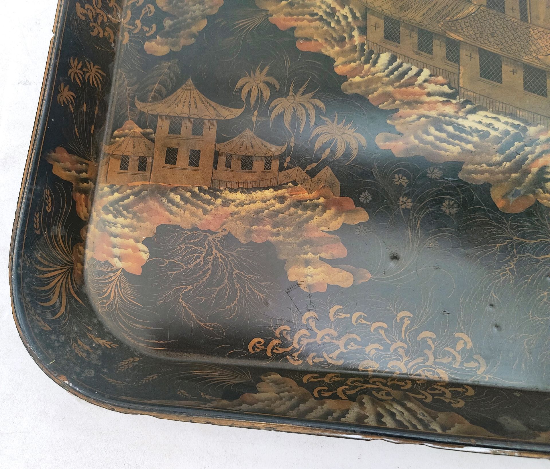 LARGE 19TH CENTURY REGENCY CHINOISERIE TRAY - Image 5 of 6