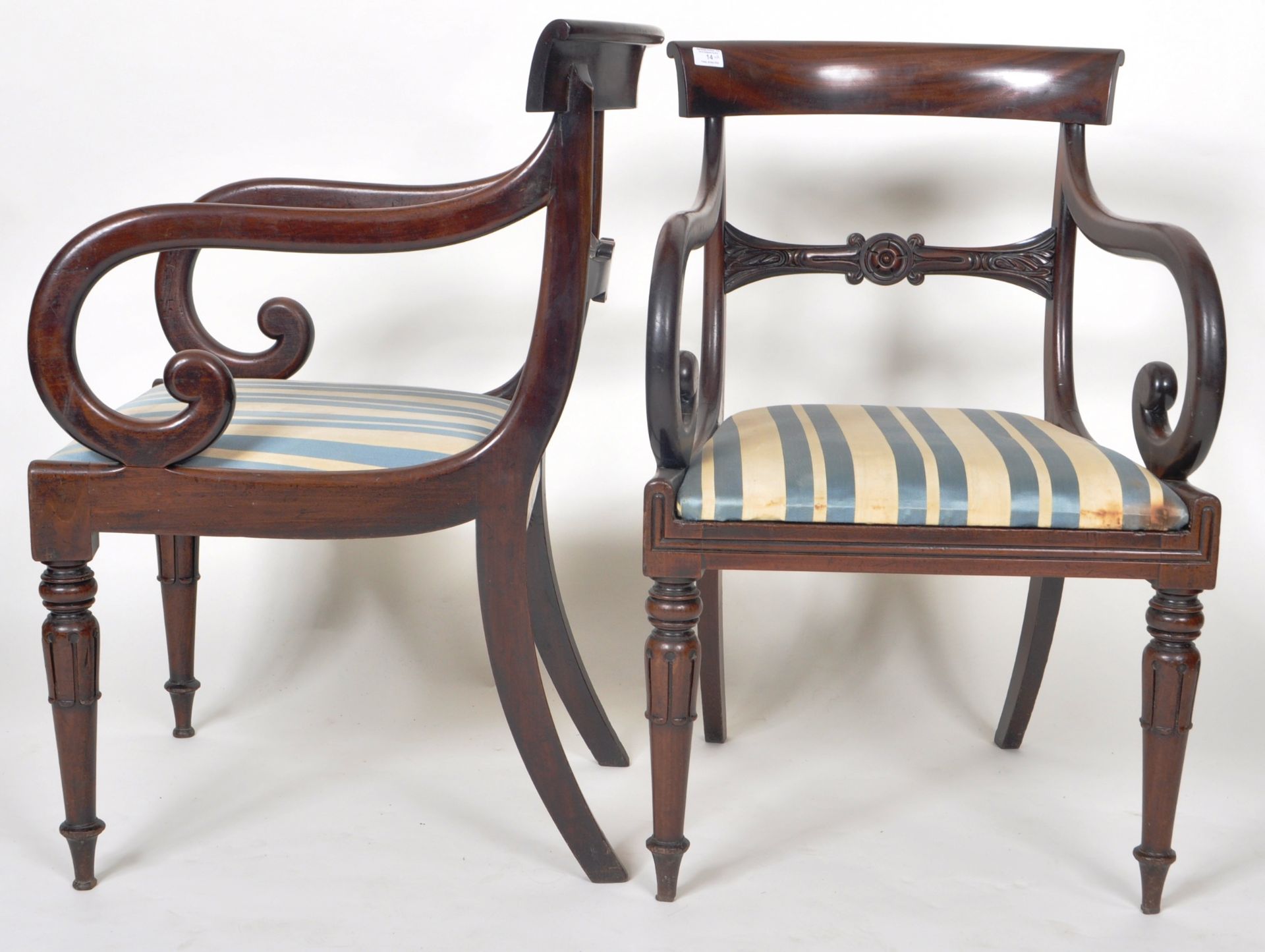 PAIR OF REGENCY MAHOGANY GILLOW MANNER ARMCHAIRS - Image 8 of 8