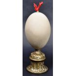 TAXIDERMY & NATURAL HISTORY - OSTRITCH EGG ON STAND