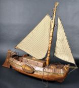 20TH CENTURY DUTCH HANDMADE SCRATCH BUILT MODEL BOAT