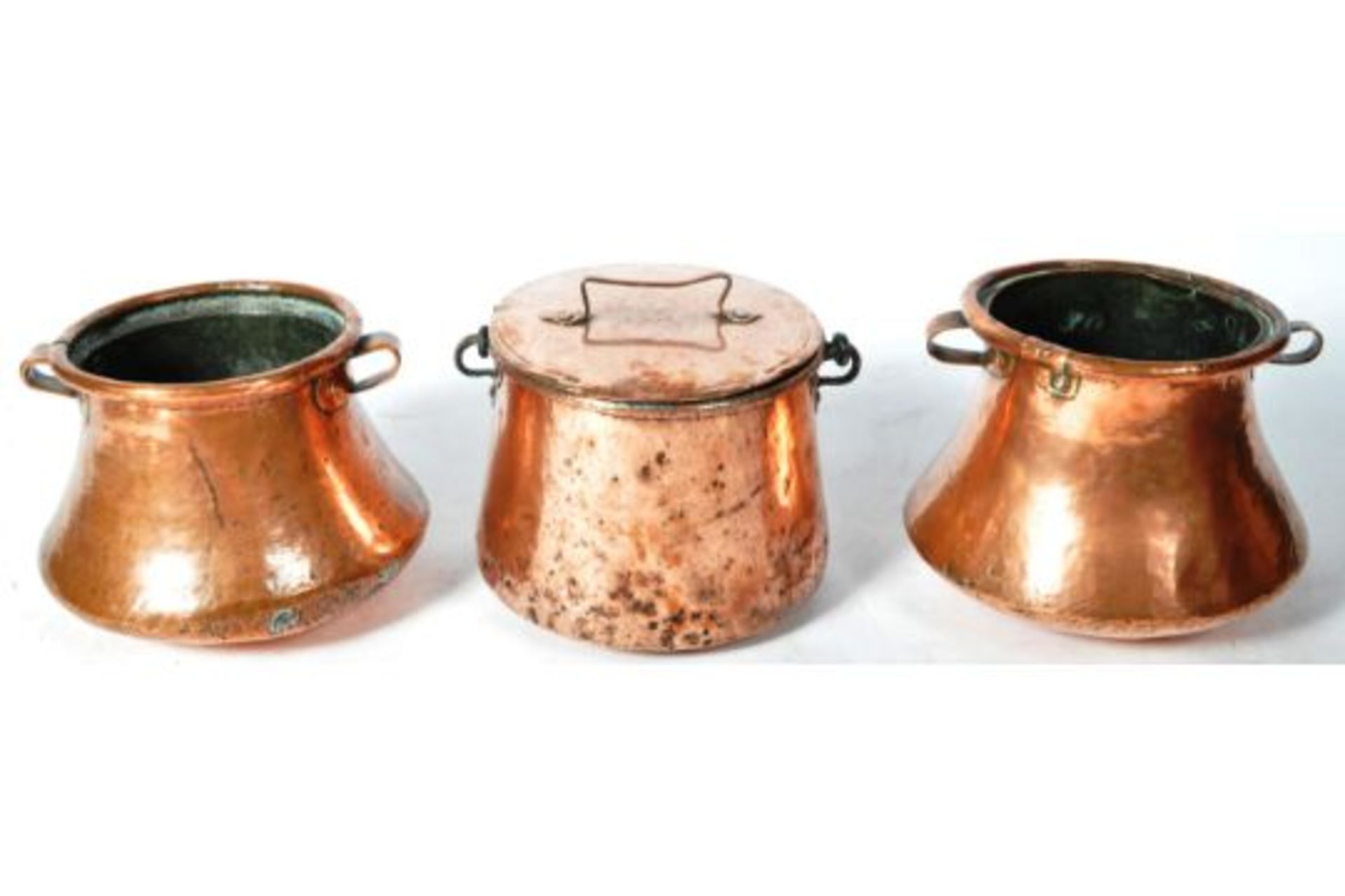 COLLECTION OF 18TH CENTURY COPPER COOKING PANS - Image 2 of 6