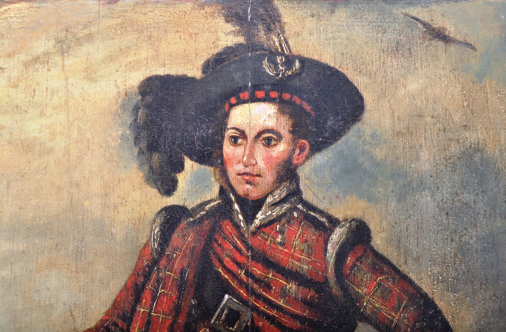 19TH CENTURY SCOTTISH OIL ON BOARD SOLDIER PAINTING - Image 3 of 9