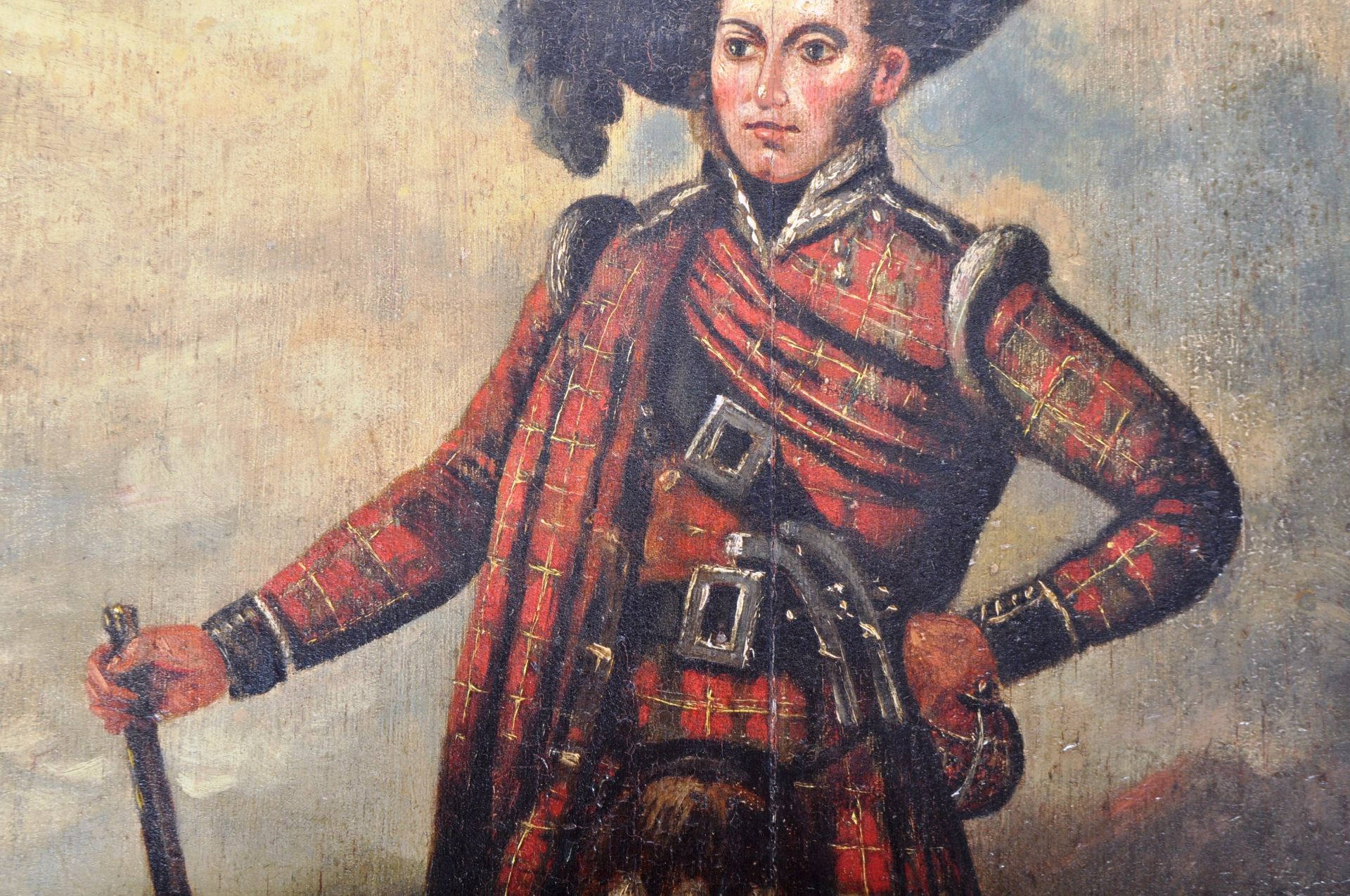 19TH CENTURY SCOTTISH OIL ON BOARD SOLDIER PAINTING - Image 4 of 9