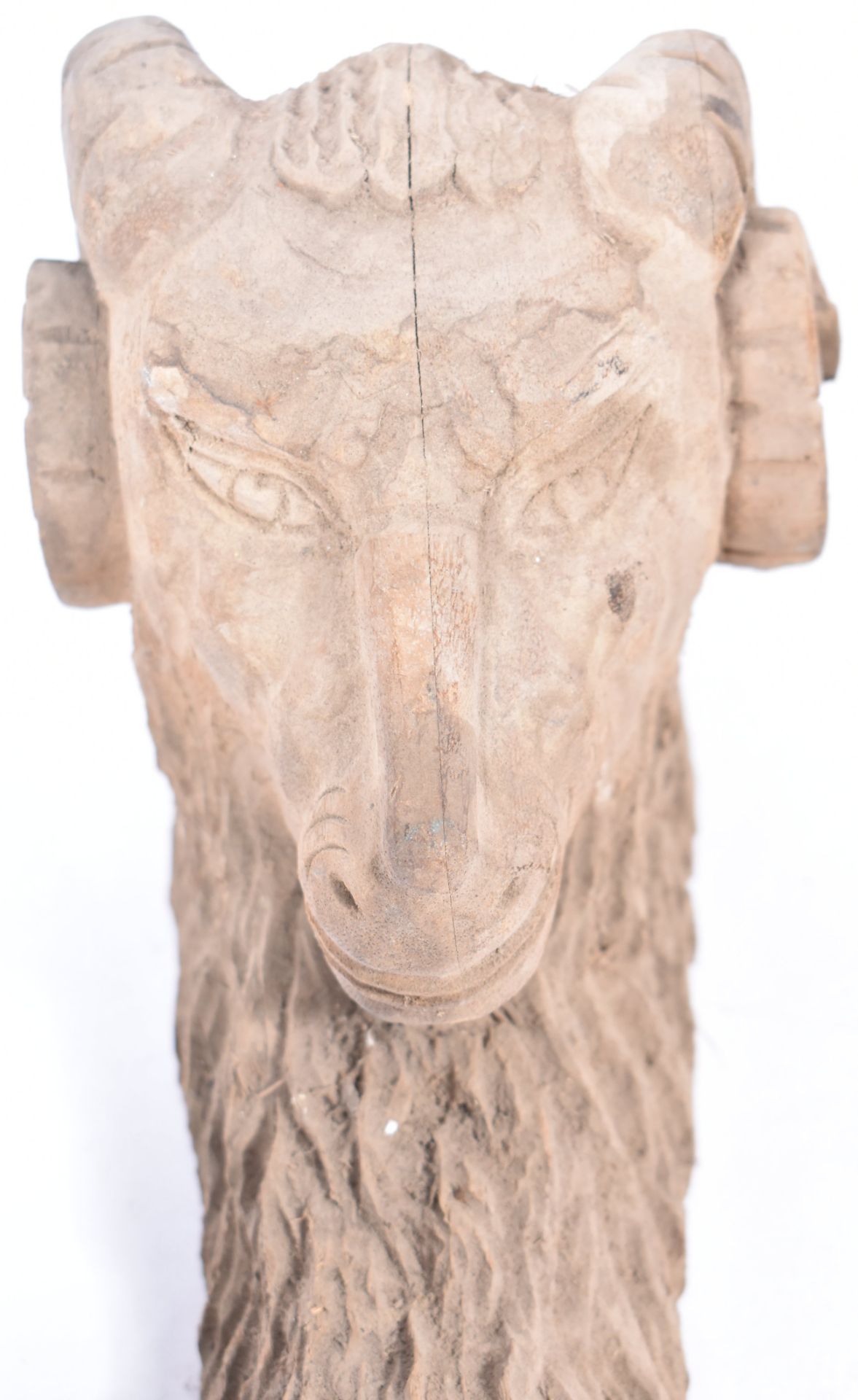 EARLY 20TH CENTURY CARVED WOOD RAMS HEAD - Image 2 of 6