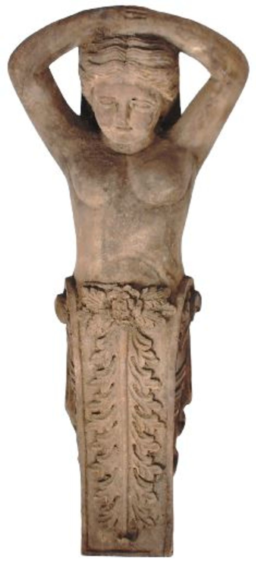 19TH CENTURY CARVED WOOD CARYATID