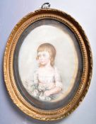 18TH CENTURY GEORGE III PASTEL PORTRAIT OF A YOUNG GIRL