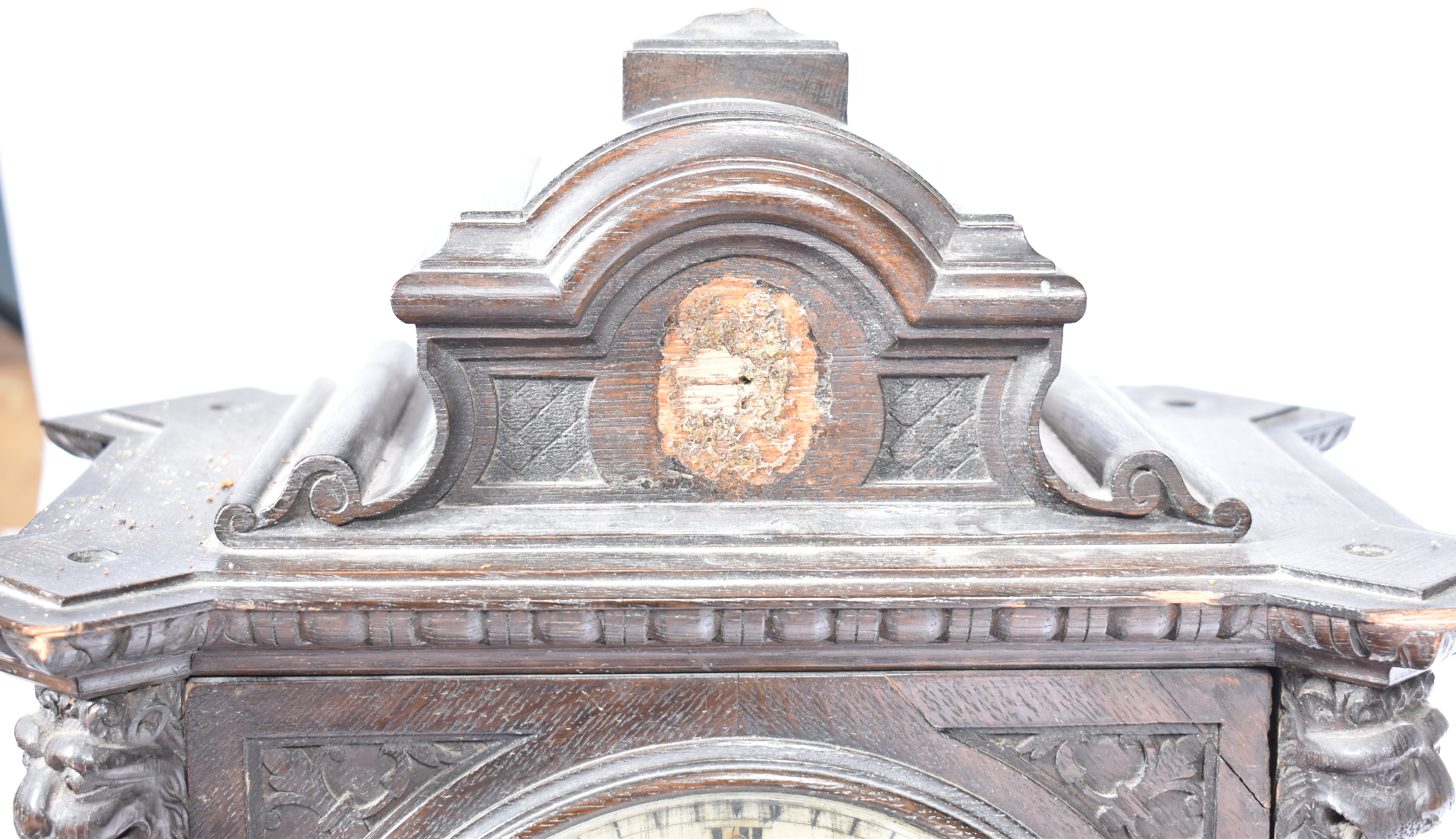 LARGE 19TH CENTURY GOTHIC REVIVAL 8 BELL FUSEE CLOCK - Image 3 of 10