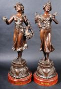 PAIR OF FRENCH SPELTER FIGURES OF CLASSICAL LADIES