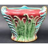 19TH CENTURY MAJOLICA POTTERY GLAZED PLANTER JARDINIERE