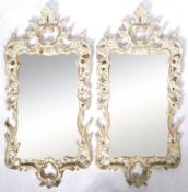 MATCHING PAIR OF 19TH CENTURY PAINTED HANGING MIRRORS